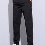 Twisted Jacquard Knit Polo & Elastic Waist Straight Leg Trousers Set