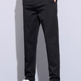 Twisted Jacquard Knit Polo & Elastic Waist Straight Leg Trousers Set