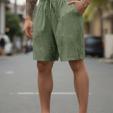 DRAWSTRING WOVEN SHORTS FOR MEN