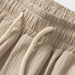 Linen Rayon Blend Shirt & Wrinkle Textured Straight Leg Pants Set