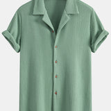 Waffle Shirt & Straight Leg Linen Pants Set