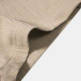 Crinkled Textured V Neck Shirt