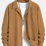 Long Sleeve Corduroy Cuban Collar Shirt