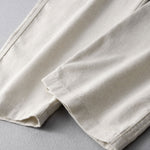 Texture Jacquard Cuban Shirt & Straight Leg Linen Pants Set