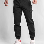 Plaid Corduroy Panel Shirt & Chino Cargo Jogger Pants Set