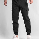 Plaid Corduroy Panel Shirt & Chino Cargo Jogger Pants Set