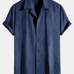 Textured Cotton Revere Shirt & 5" Shorts Set