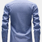 Long Sleeve Stripe Linen Button Up Shirt