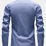 Long Sleeve Stripe Linen Button Up Shirt