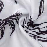 Palm Tree Island Print Shirt & Striped Print Swim Shorts Set