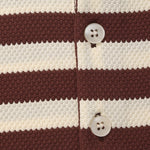 Horizontal Stripe Polo with Contrast Collar