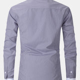 Stripe Contrast Collar Dress Shirt
