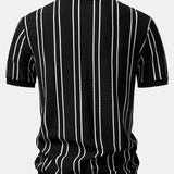 Striped Knitted Polo Shirt & Slim Fit Tapered Trousers Set
