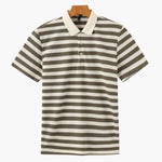 Horizontal Stripe Polo with Contrast Collar
