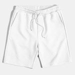 Striped Jacquard Shirt & Drawstring Shorts Set