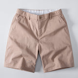 Contrast Trim Textured Zipper Knit Polo & Chino Shorts Set