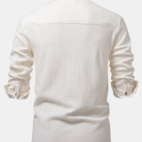 Long Sleeved Waffle Button Up Shirt