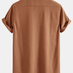 Linen Cuban Shirt with Pockets & Linen Drawstring Shorts Set