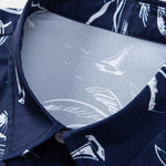 Palm Tree Island Print Shirt & Drawstring Swim Shorts Set
