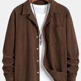 Long Sleeve Corduroy Cuban Collar Shirt