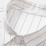 Linen Striped Shirt & Drawstring Shorts Set