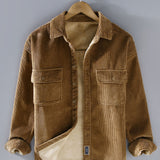Fleece Lined Cotton Corduroy Button Up Shirt