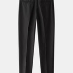 Contrast Waffle Zipper Knit Polo & Slim Fit Tapered Trousers Set