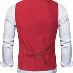 COLLARLESS POLYESTER VEST FOR MEN