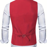 COLLARLESS POLYESTER VEST FOR MEN