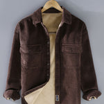 Fleece Lined Cotton Corduroy Button Up Shirt
