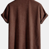 Short Sleeve Corduroy Cuban Shirt