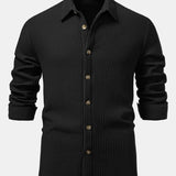 Long Sleeved Waffle Button Up Shirt