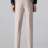 Stripe Geometric Jacquard Knitted Polo Shirt & Tapered Trousers Set