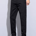 Twisted Jacquard Knit Polo & Elastic Waist Straight Leg Trousers Set