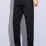 Contrast Trim Ribbed Johnny Collar Knit Polo & Trousers Set