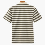 Horizontal Stripe Polo with Contrast Collar