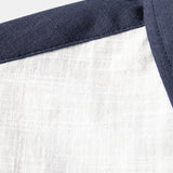 Linen Contrast Shirt & Straight Leg Linen Pants Set