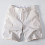 Contrast Trim Ribbed Johnny Collar Knit Polo & Chino Shorts Set