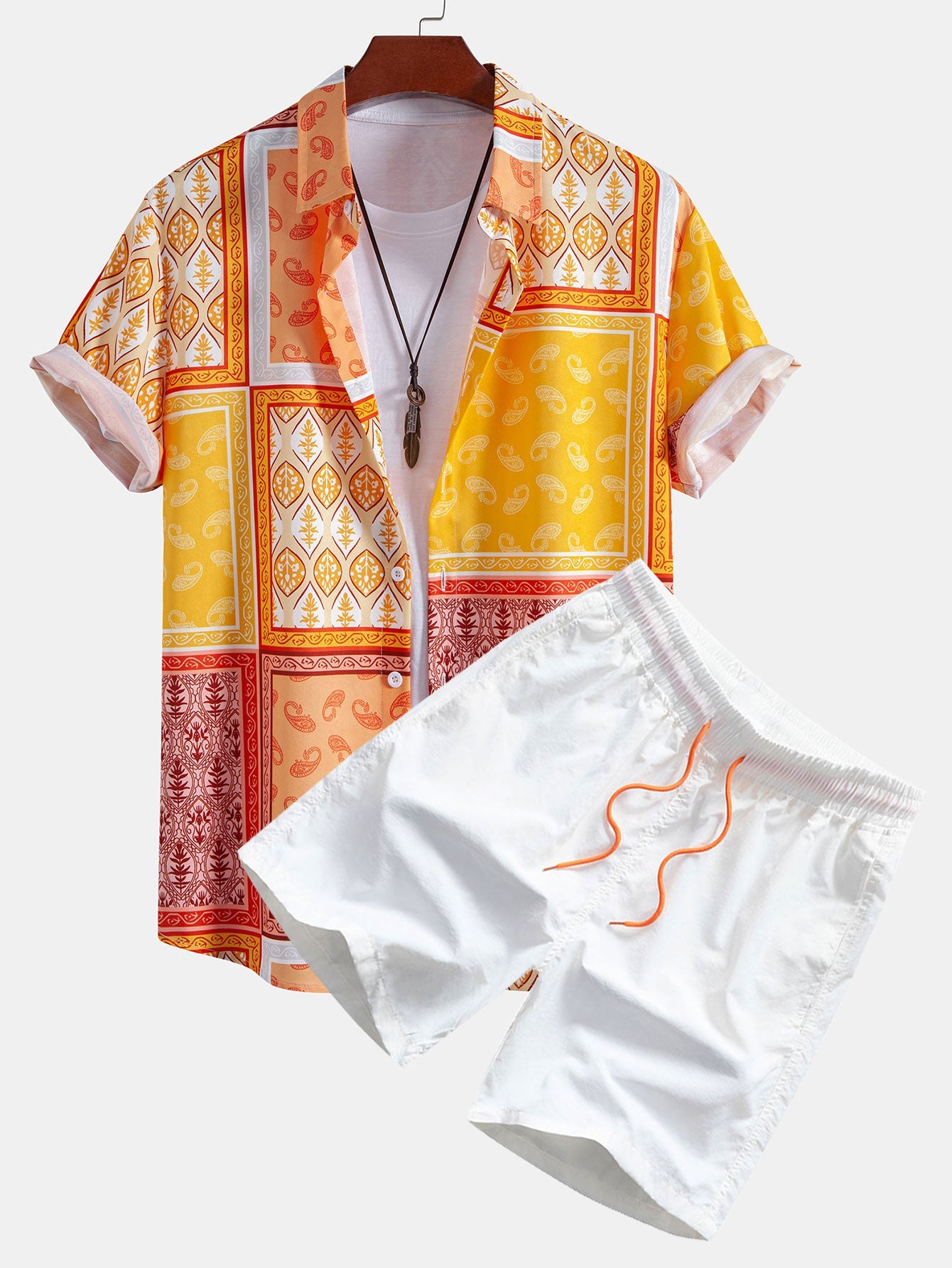 Paisley Border Shirt & Swim Shorts Set