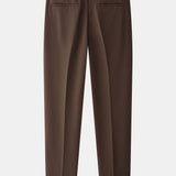 Contrast Trim Textured Zipper Knit Polo & Tapered Trousers Set