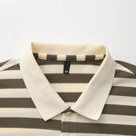 Horizontal Stripe Polo with Contrast Collar