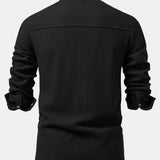 Long Sleeved Waffle Button Up Shirt