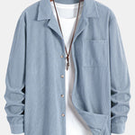 Long Sleeve Corduroy Cuban Collar Shirt