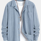 Long Sleeve Corduroy Cuban Collar Shirt