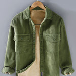 Fleece Lined Cotton Corduroy Button Up Shirt
