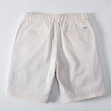 Contrast Trim Ribbed Johnny Collar Knit Polo & Chino Shorts Set