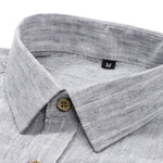 Long Sleeve Stripe Linen Button Up Shirt