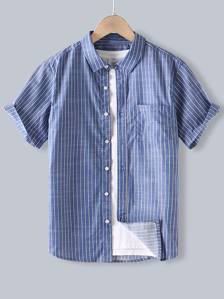 Cotton Striped Button Up Shirt