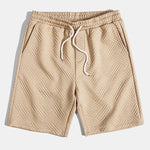 Striped Jacquard Shirt & Drawstring Shorts Set