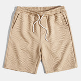 Striped Jacquard Shirt & Drawstring Shorts Set